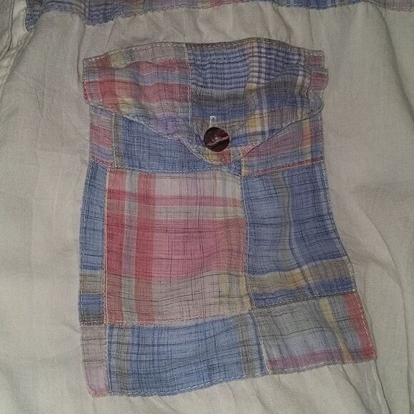 🤩 Tapestry in white and plaid patchwork vintage top🤩 2 for $20 - Picture 8 of 9